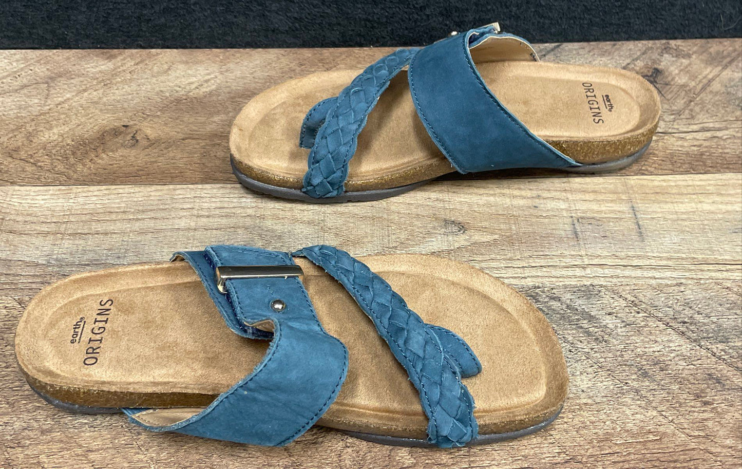 Earth Origins Etbelita-QV Blue Thong Slide Sandals Women's Size 7