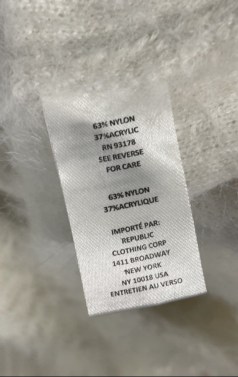 Truth by Republic Women's White Fuzzy Eyelash Knit Crewneck Sweater Size L
