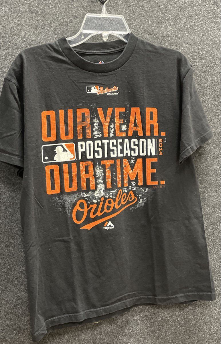 Baltimore Orioles 2014 Postseason MLB Majestic T-Shirt Authentic Collection Sz M