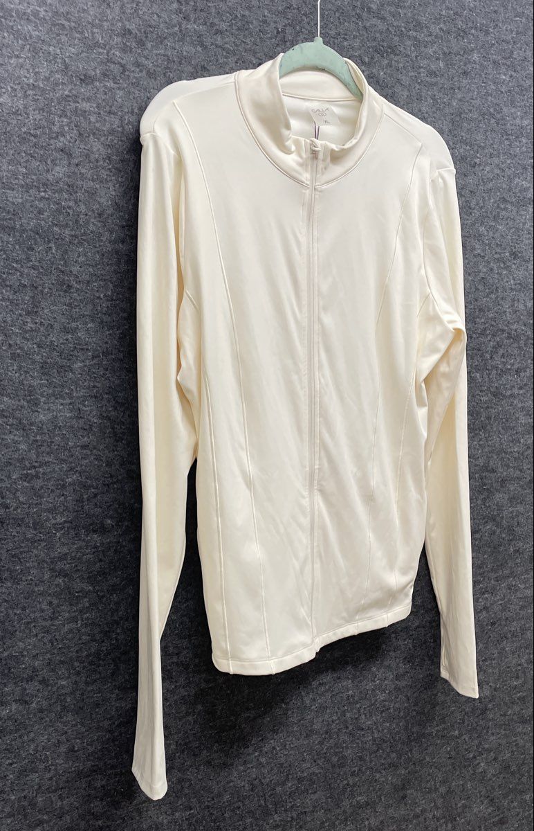 CALIA Women's Inspire Full Zip Jacket Ivory Lycra Adaptiv Thumbholes Sz XL NWT