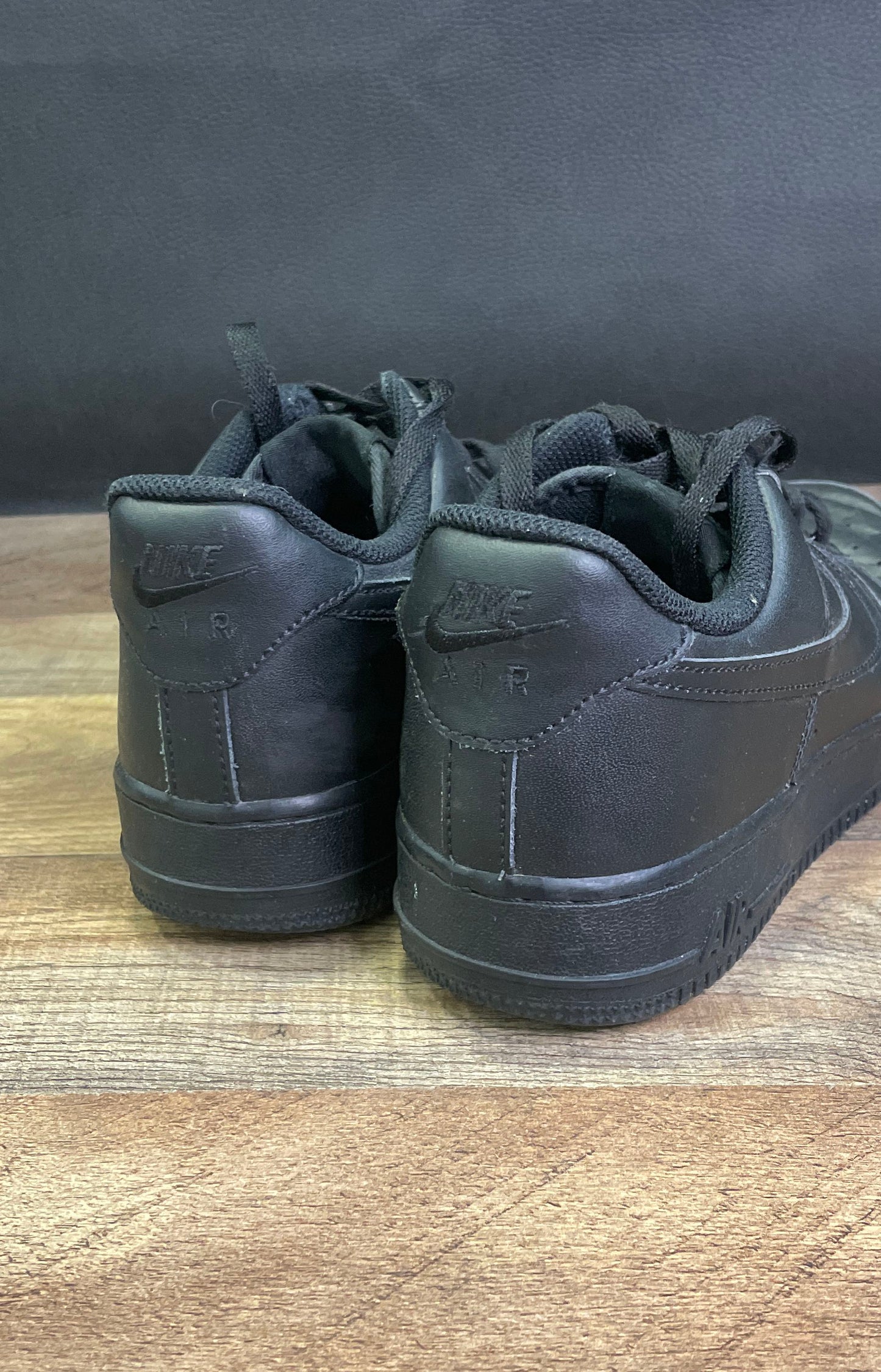 Nike Air Force 1 Low Triple Black Leather Women's Sneakers Size 9