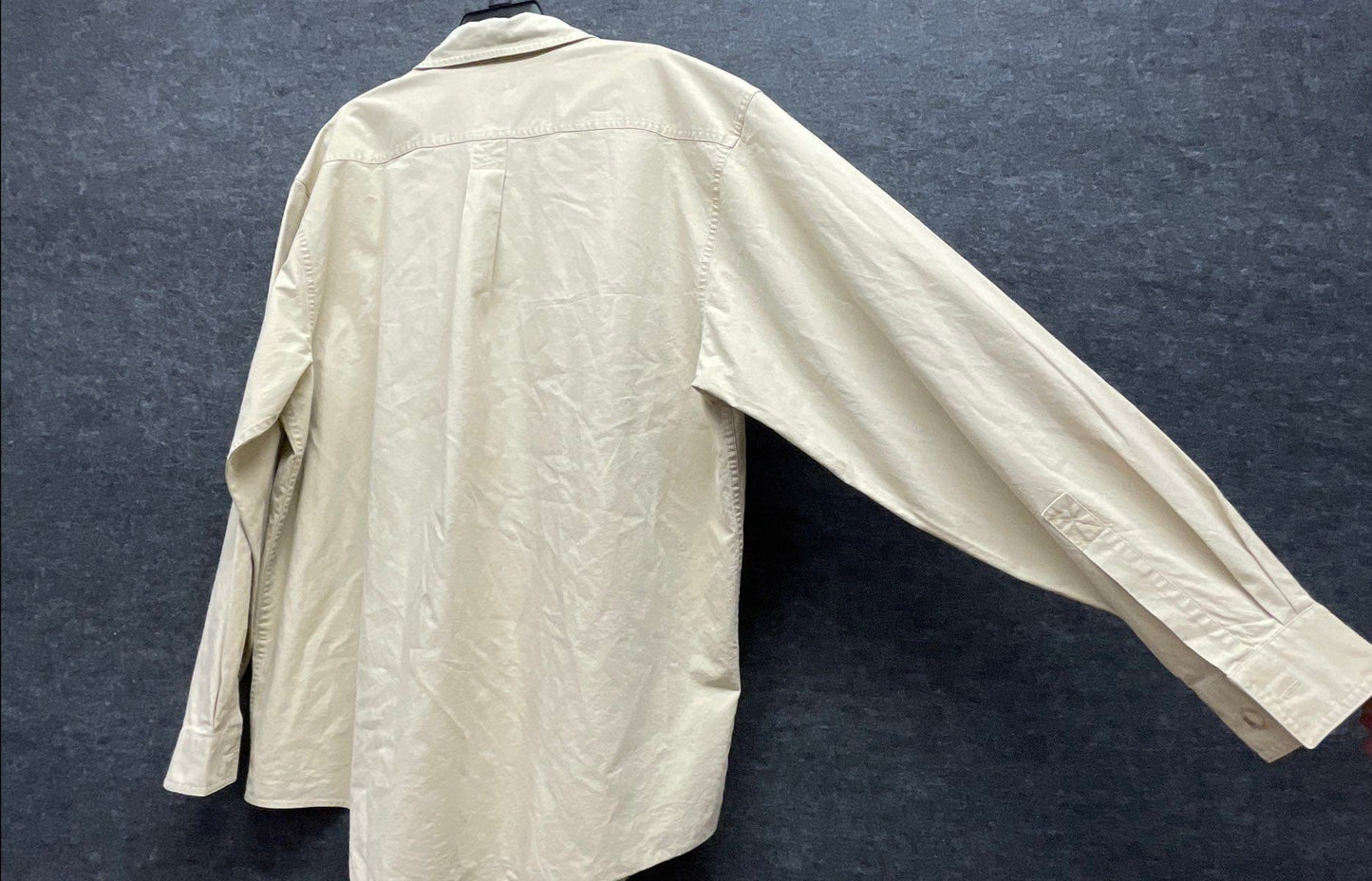 Vintage 90s L.L. Bean Cotton Canvas Field Shirt Khaki Button Up Sz XL