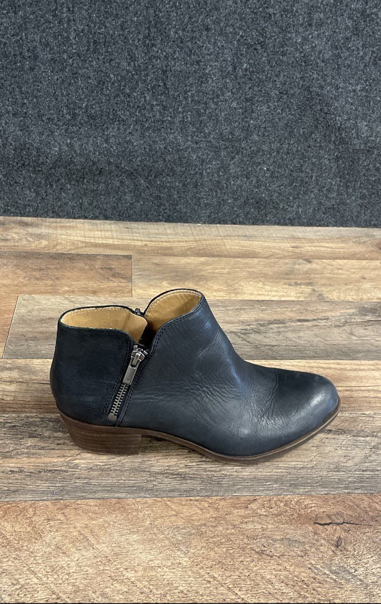 Lucky Brand Burklee Black Leather Ankle Boots Women's Size 9M