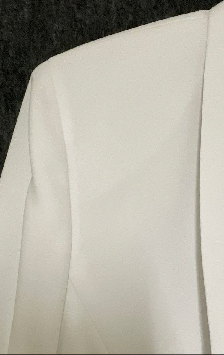 Le Suit Women's White Shawl Collar Single Button Blazer Jacket Sz 14