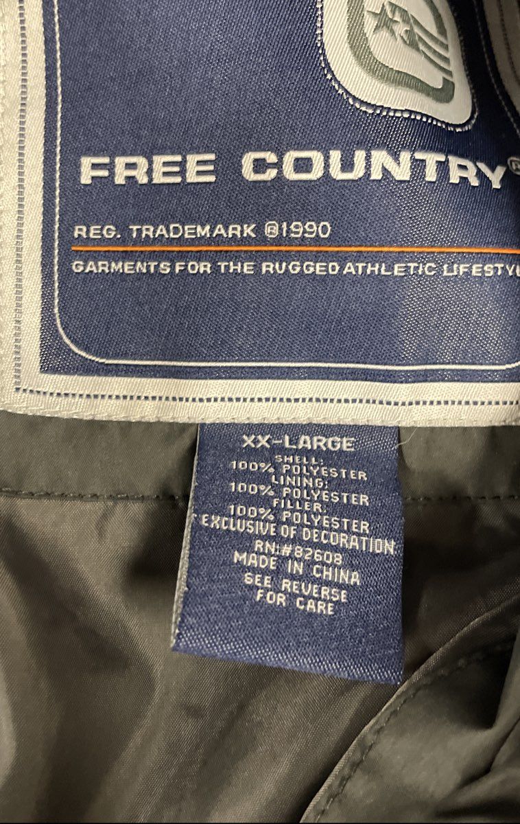 Free Country Men's Gray Quilted Puffer Jacket Full Zip Insulated Sz XXL