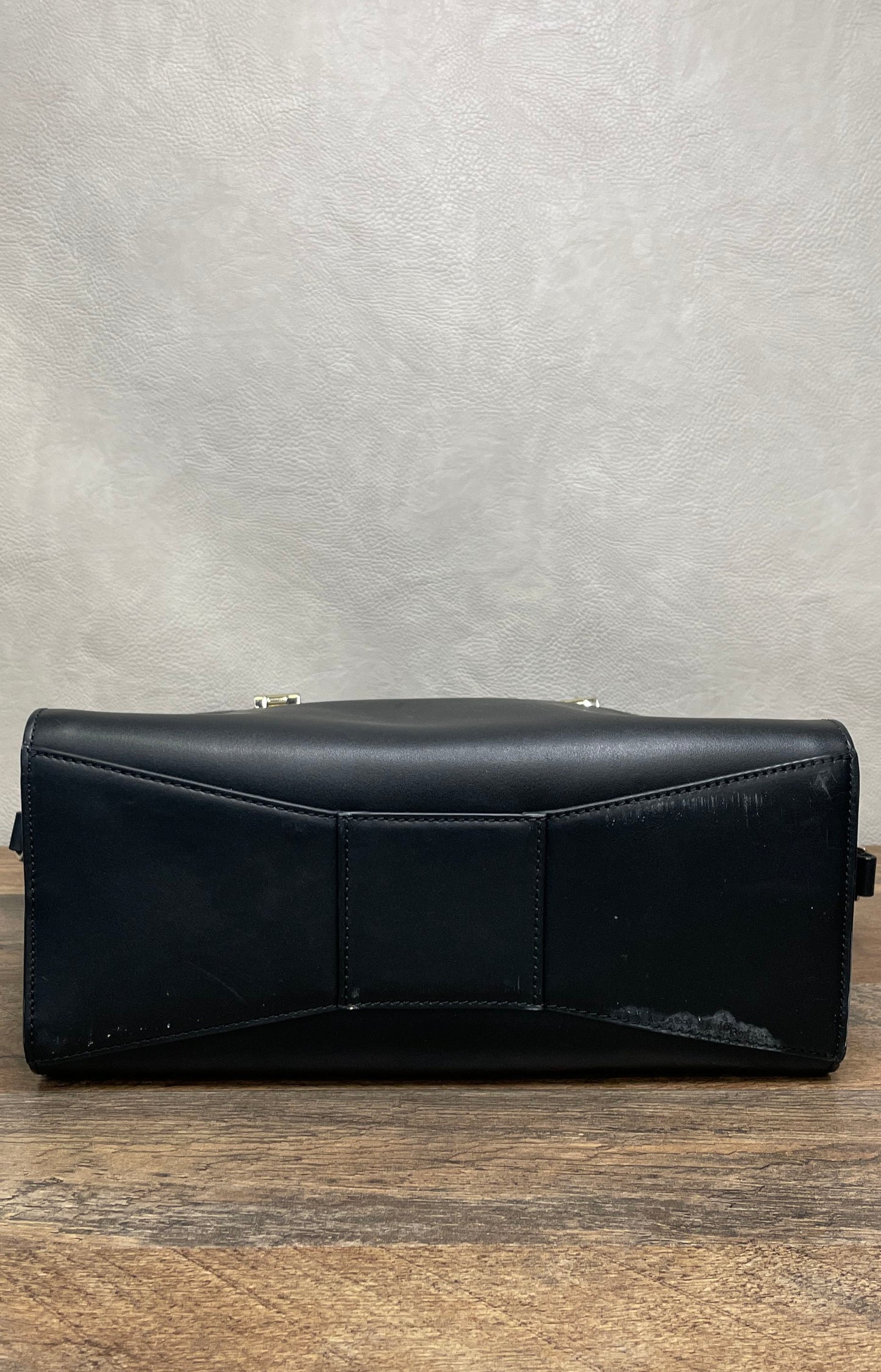 Kate Spade Black Leather Brown Suede Parker Street Allena Satchel Handbag