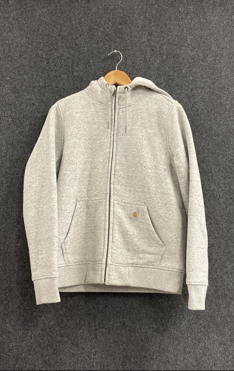 Carhartt Women's Sherpa Lined Full Zip Hoodie Jacket Grey Sz S (4-6)