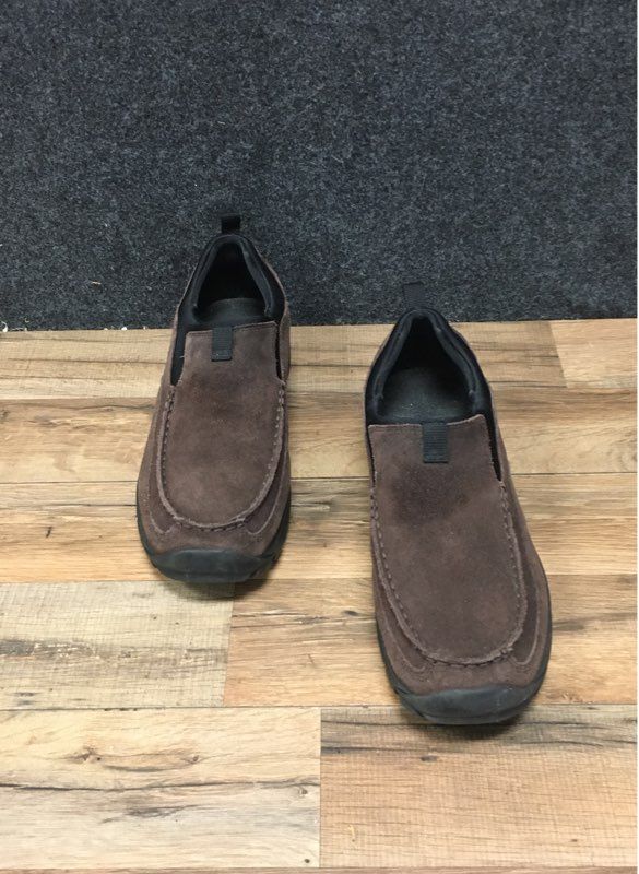 Lands' End Brown Suede Slip-On Moc Toe Comfort Walking Shoes Men's Size 11.5 D