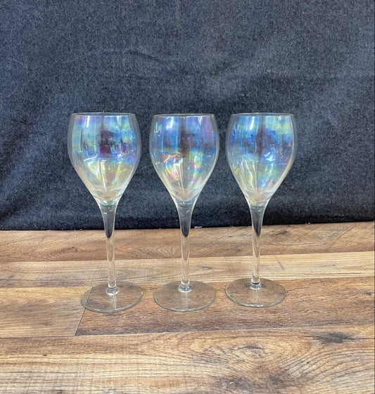 Set of 3 Toscany Rainbow Optic Wine Glasses