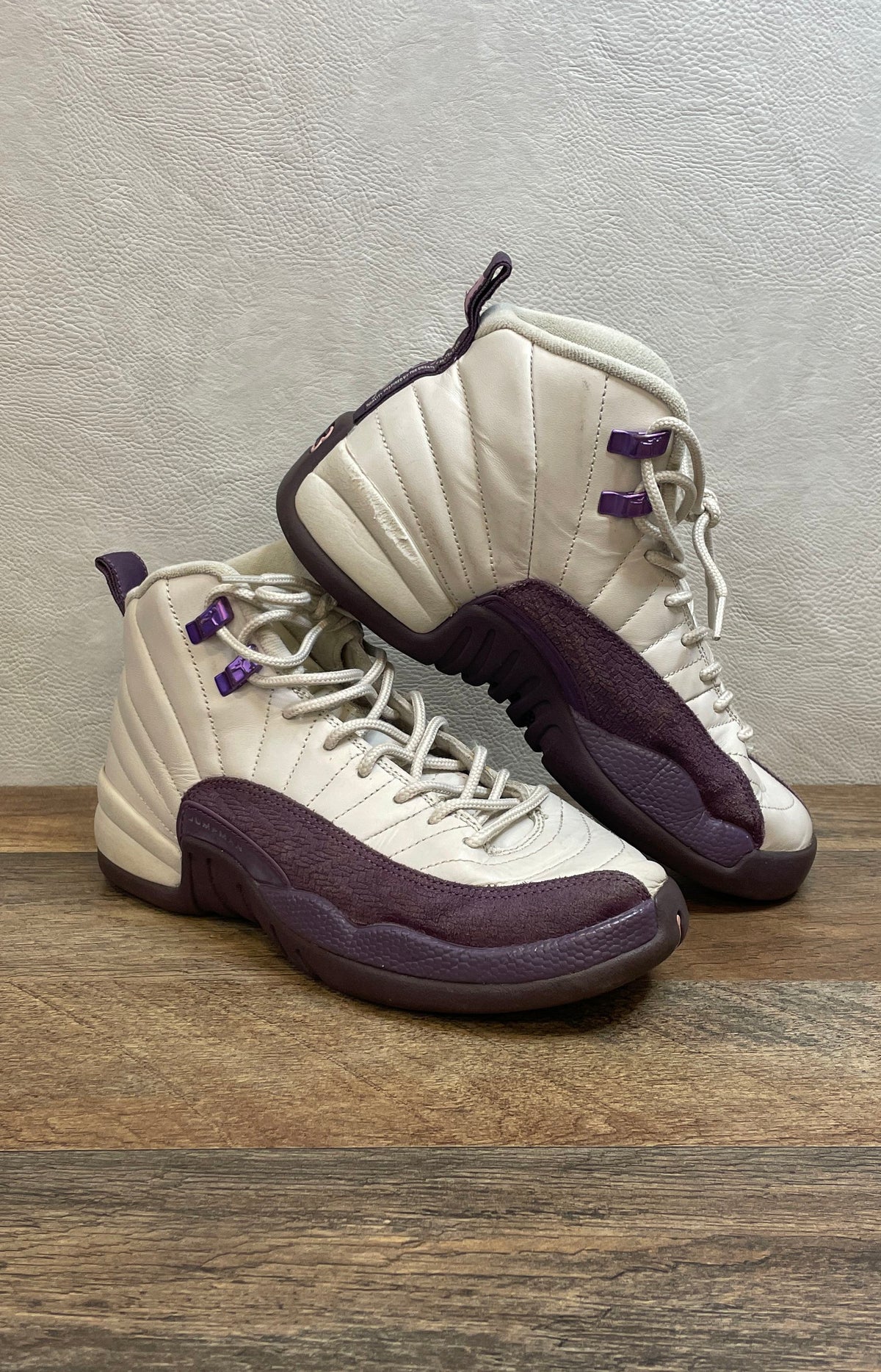Nike Air Jordan 12 Retro Bordeaux White Purple GS Basketball Shoes Size 6Y