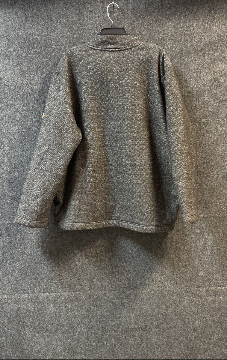 Orvis Men's Gray Sherpa Lined Quarter Zip Textured Pullover Jacket Sz XXL