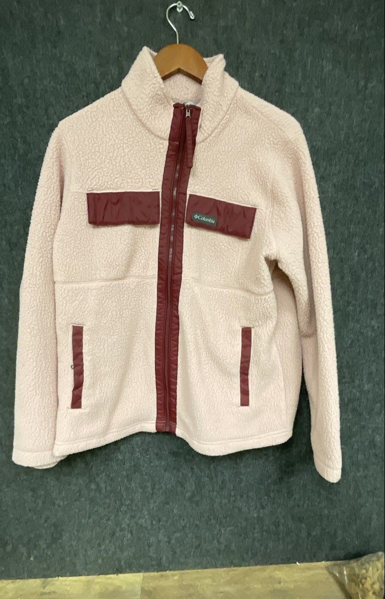 Columbia Women's Archer Ridge II Full Zip Sherpa Fleece Jacket Pink Burgundy XL