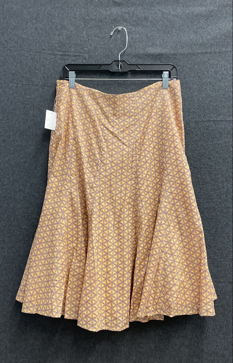 Gap Women's Yellow Purple Printed Cotton Flared Skirt Size 8 NWT