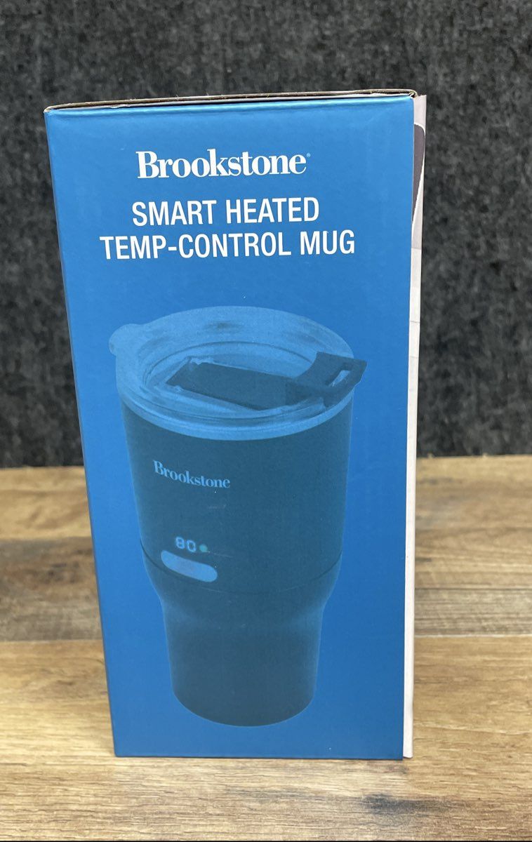 Brookstone Smart Heated Temp-Control Travel Mug 16oz USB-C & 12V Powered