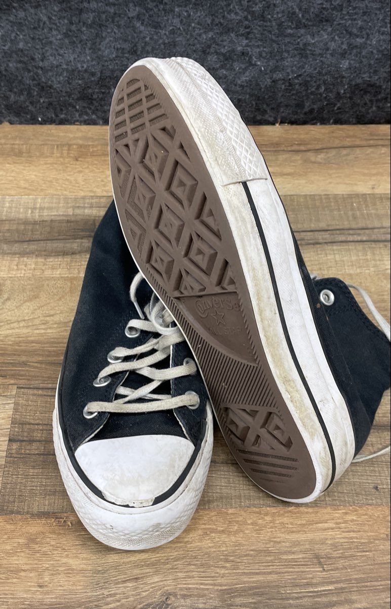 Converse Chuck Taylor All Star Lift Hi Black White Platform Sneakers Size 8