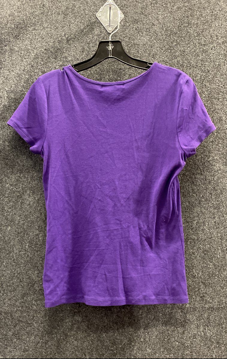 Lauren Ralph Lauren Women's Purple Beaded Equestrian Bit Graphic T-Shirt Sz S