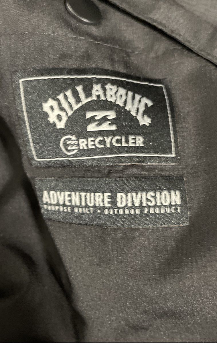 Billabong Men's Adventure Division Recycler Black Teal Hooded Jacket Sz S