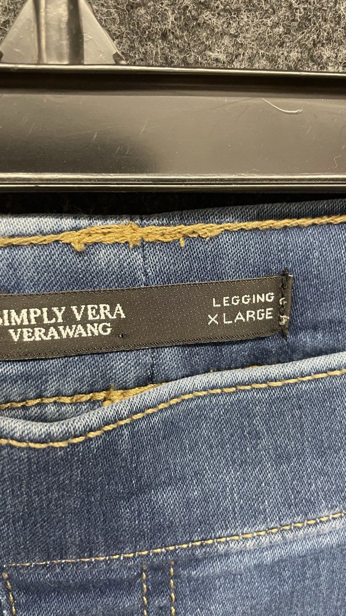 Simply Vera Vera Wang Women's Denim Leggings Blue Pull On Jeggings Size XL