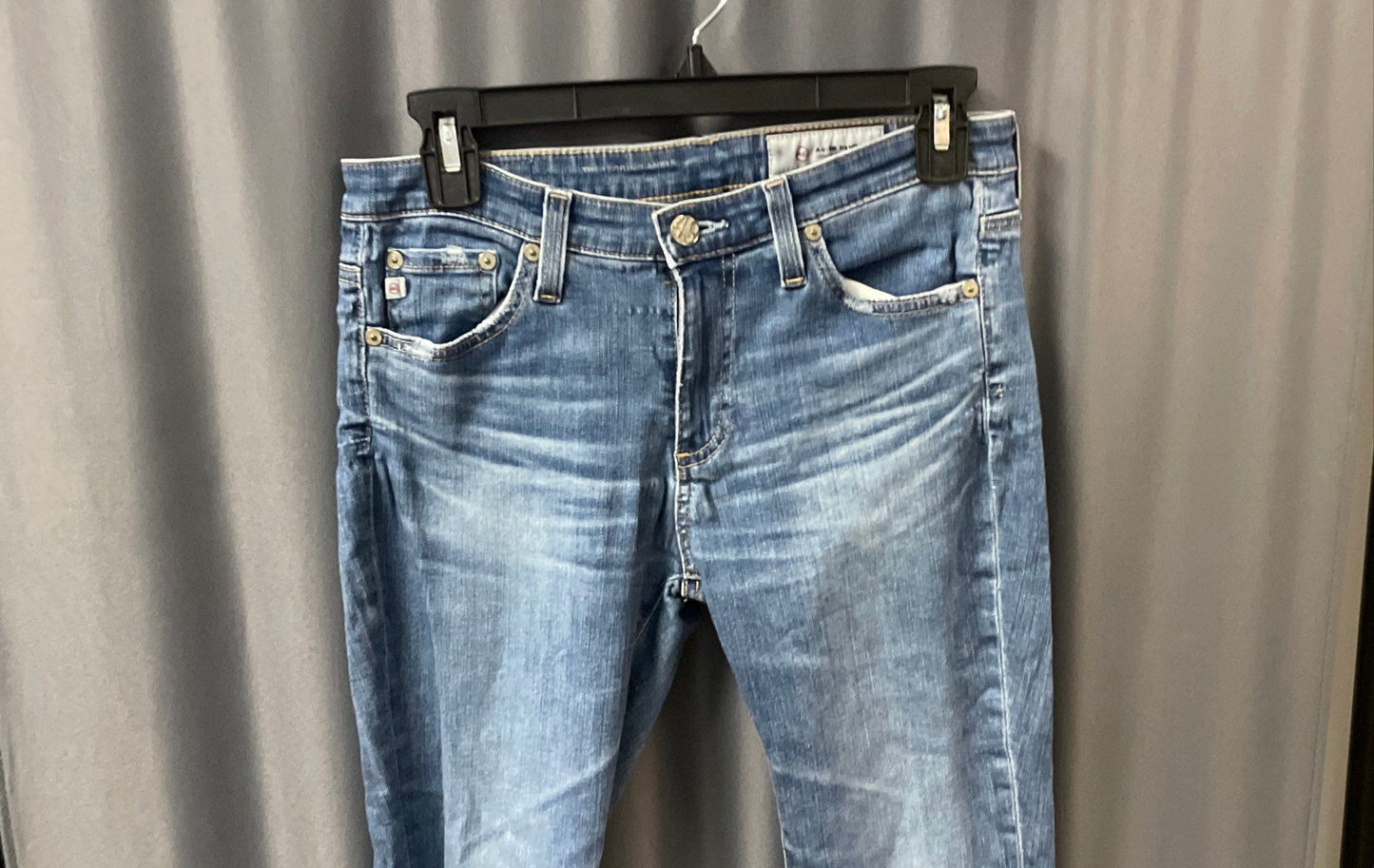AG Adriano Goldschmied Women's Blue The Legging Ankle Distressed Jeans Sz 27R