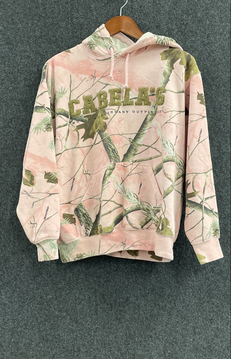 Cabela's Women's Pink Realtree Camo Fleece Pullover Hoodie Sweatshirt Sz S