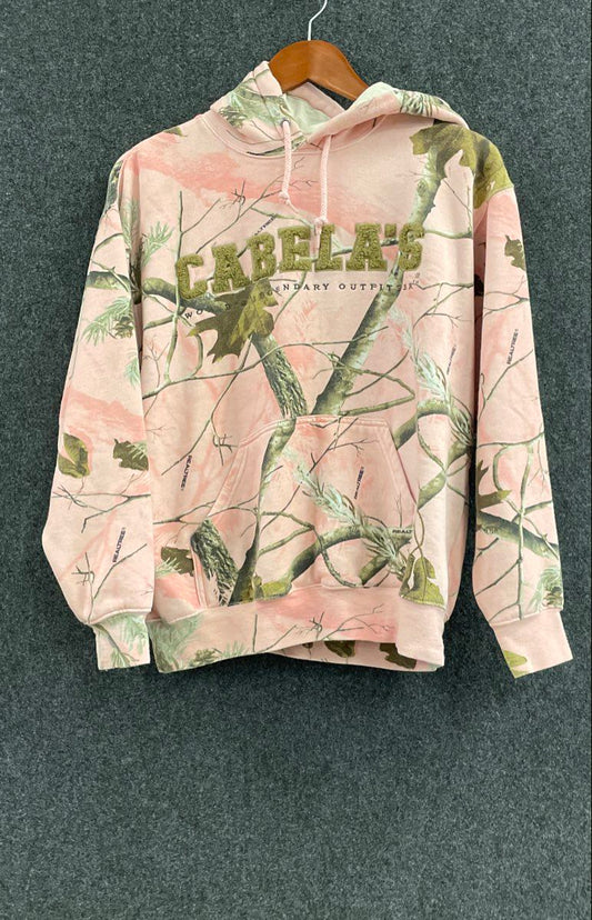 Cabela's Women's Pink Realtree Camo Fleece Pullover Hoodie Sweatshirt Sz S
