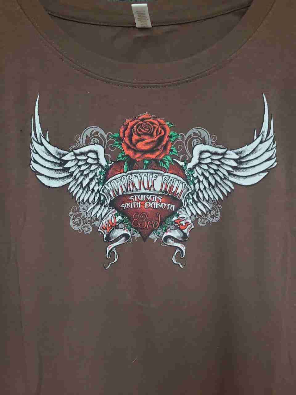 Sturgis Motorcycle Rally 2023 Women's Brown 83rd Anniversary Graphic Tee XL
