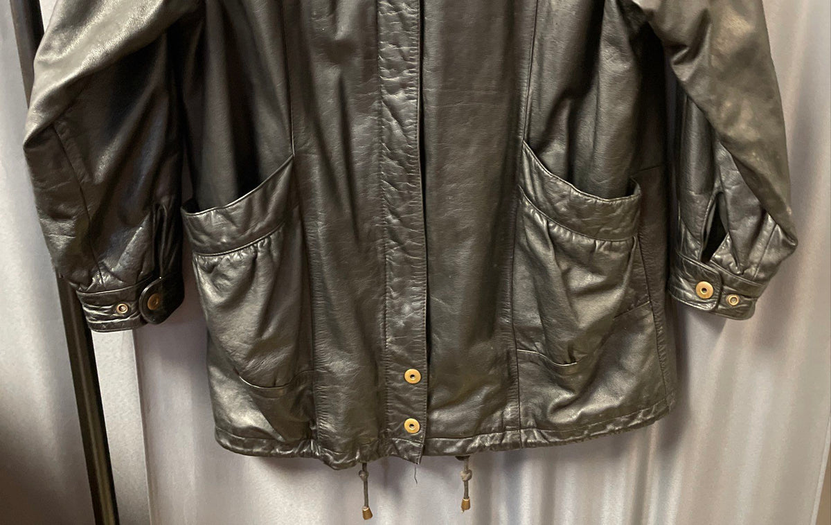 Vintage 90s Wilsons Leather Experts Men's Black Insulated Leather Jacket Sz S