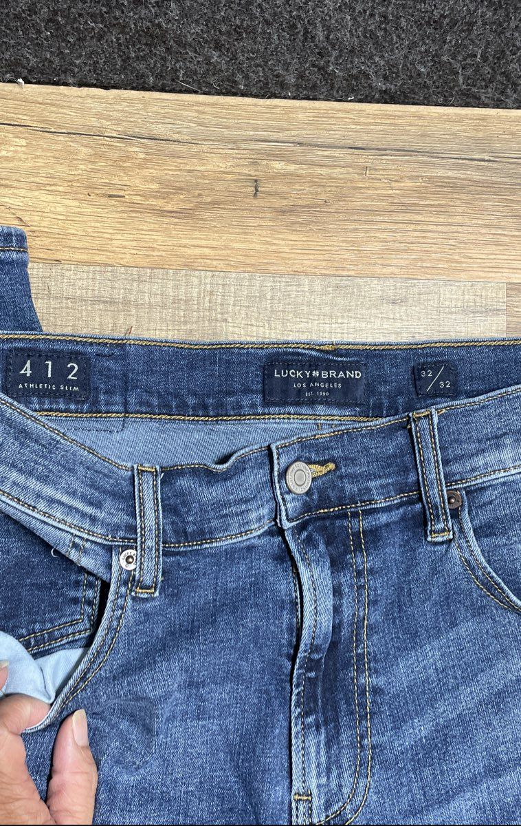 Lucky Brand Men's 412 Athletic Slim Blue Faded Jeans Sz 32x32