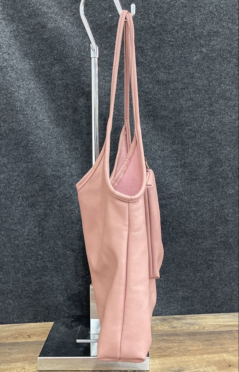 Montana West Pink Leather Pebbled Tote Bag with Matching Wallet Pouch