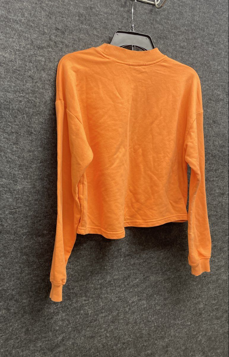 The North Face Women's Orange Cropped Long Sleeve Pullover Sweatshirt Sz XS