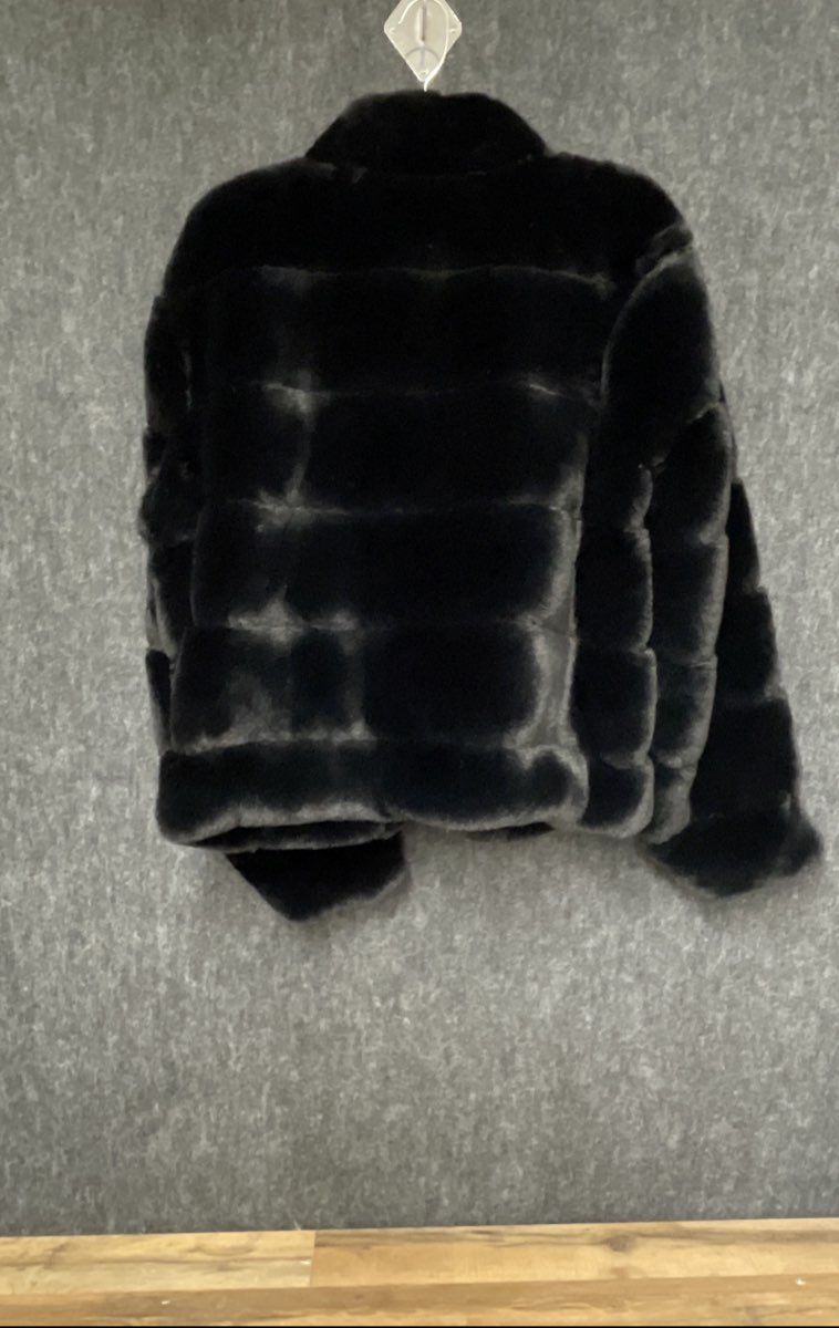 Sofia Jeans by Sofia Vergara Women's Black Paneled Faux Fur Jacket Sz XXXL
