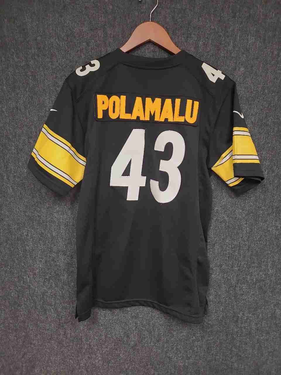 Nike Youth XL Pittsburgh Steelers Troy Polamalu #43 NFL Football Jersey Black