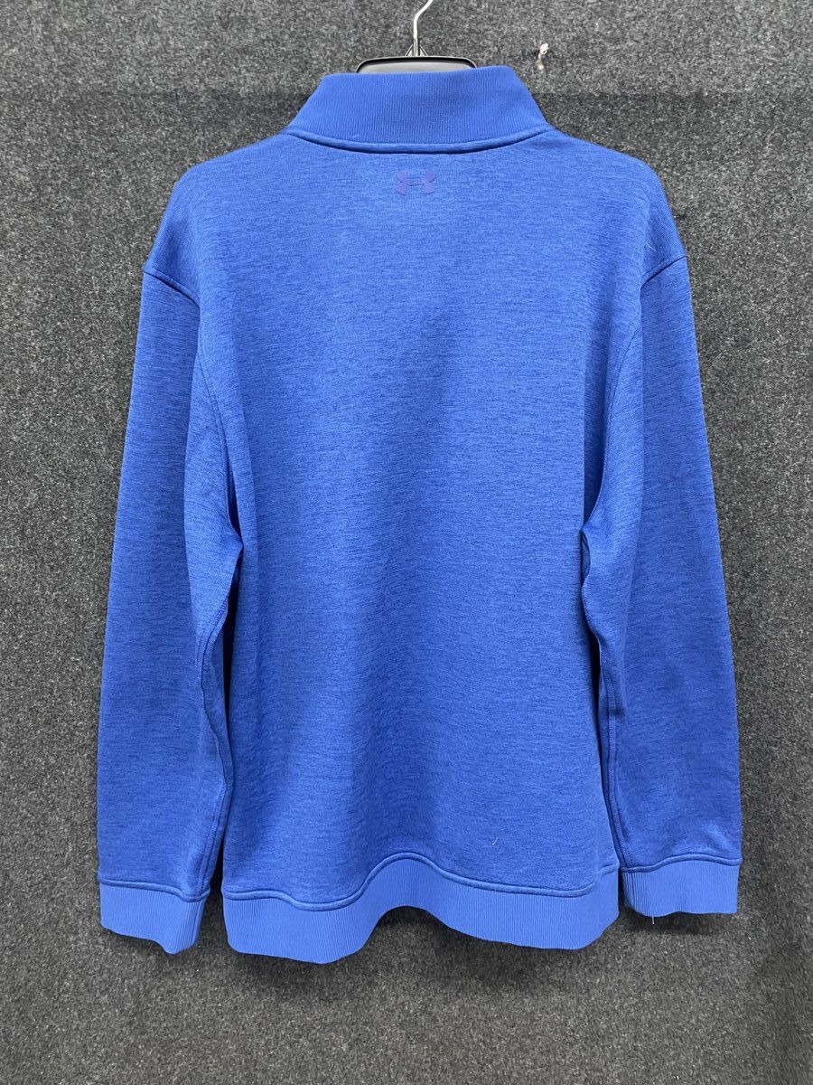 Under Armour Men's 1/4 Zip Pullover Sweatshirt Blue Heathered Fleece Sz 2XL