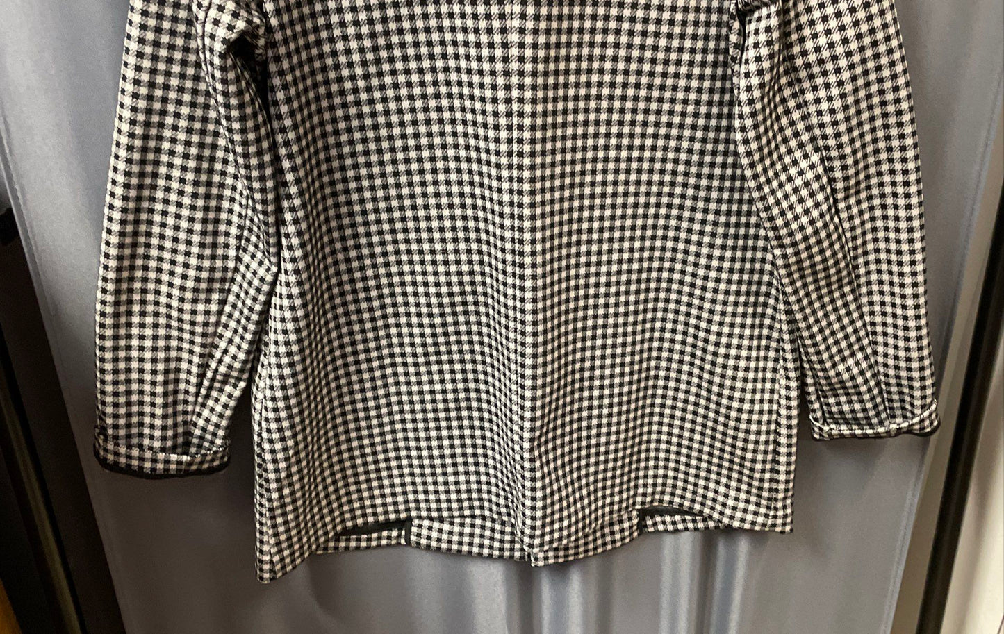 Sanctuary Women's Black White Houndstooth One Button Blazer Patch Pockets Sz S