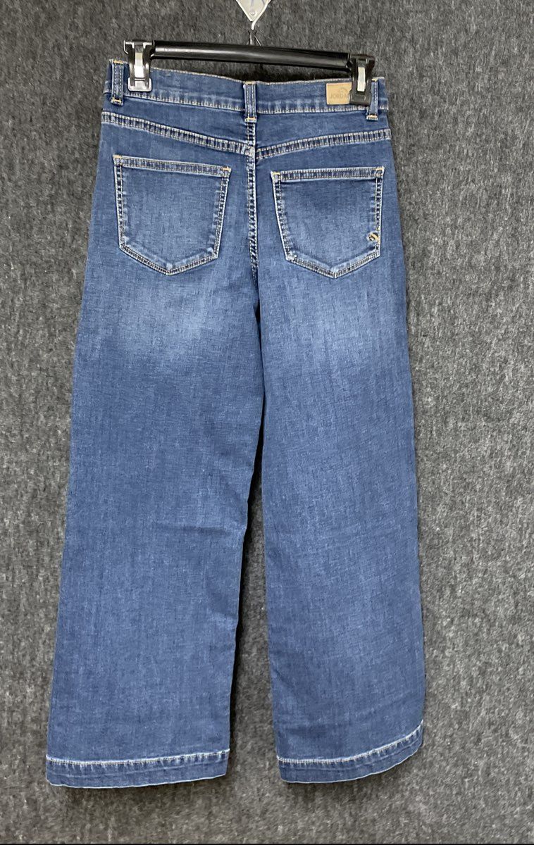 Jordache Women's Medium Wash Blue High Rise Wide Leg Denim Jeans Sz 14
