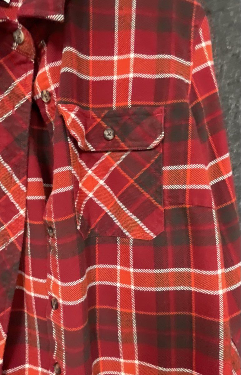 Duluth Trading Co Men's Red Plaid Long Sleeve Button Down Flannel Shirt Sz L