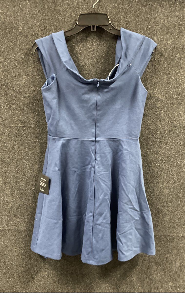 Lulus Women's Blue Off-the-Shoulder Fit and Flare Skater Dress NWT Sz M