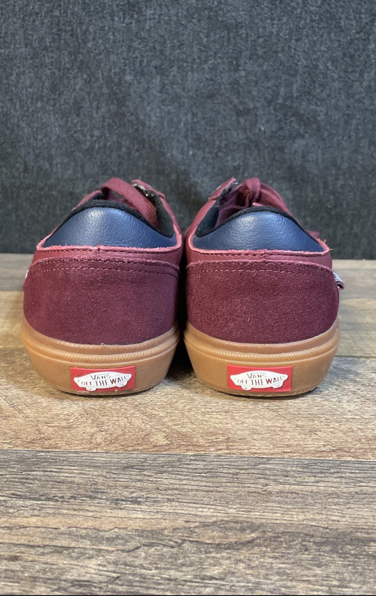 Vans Gilbert Crockett Pro Burgundy Navy Blue Gum Skate Shoes Size 7.5