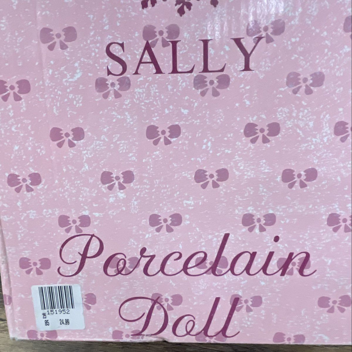 Vintage Sally Porcelain Doll 18" Great Western Trading Blonde Hair Ivory Dress