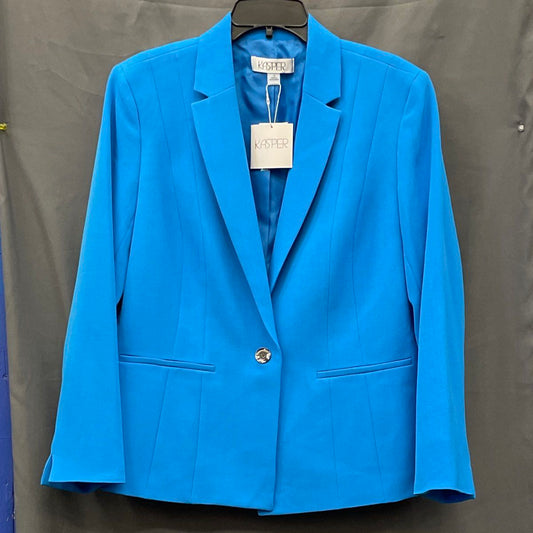 Kasper Women's NWT Riviera Blue One Button Blazer Suit Jacket Size 14