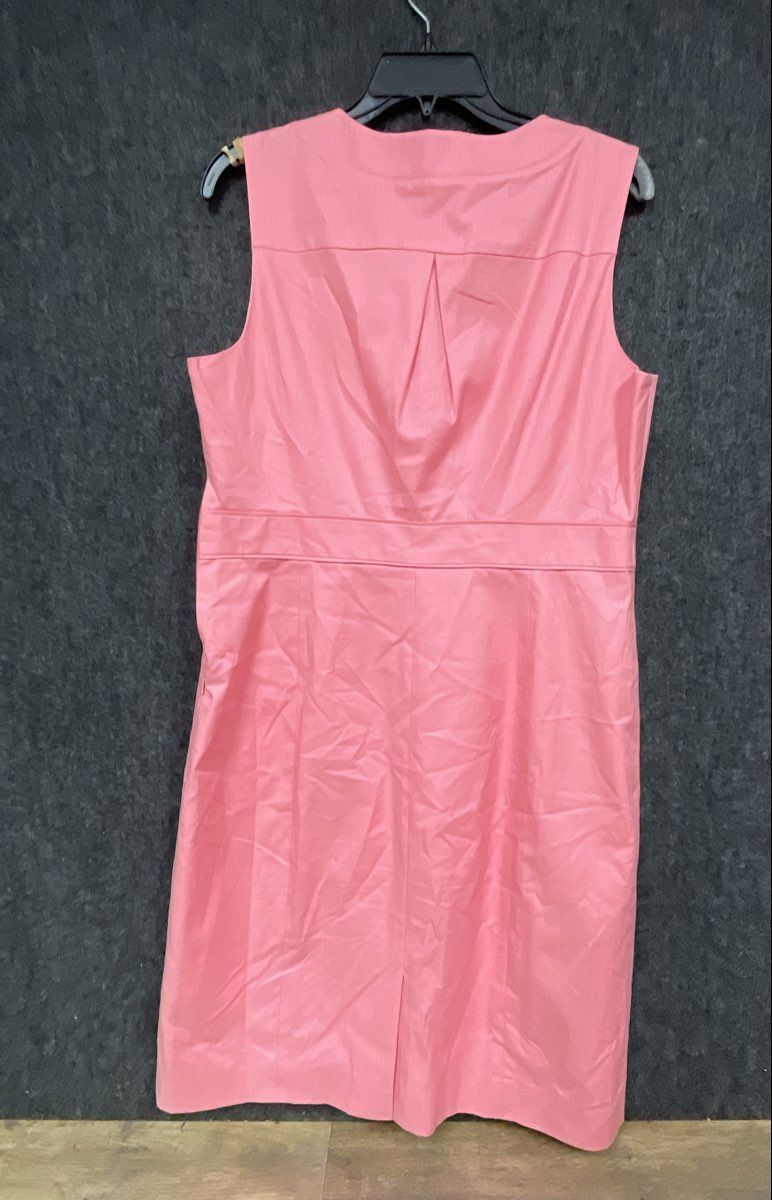 J. Crew Women's Pink V-Neck Sleeveless Cotton Spandex Sheath Dress Sz 14