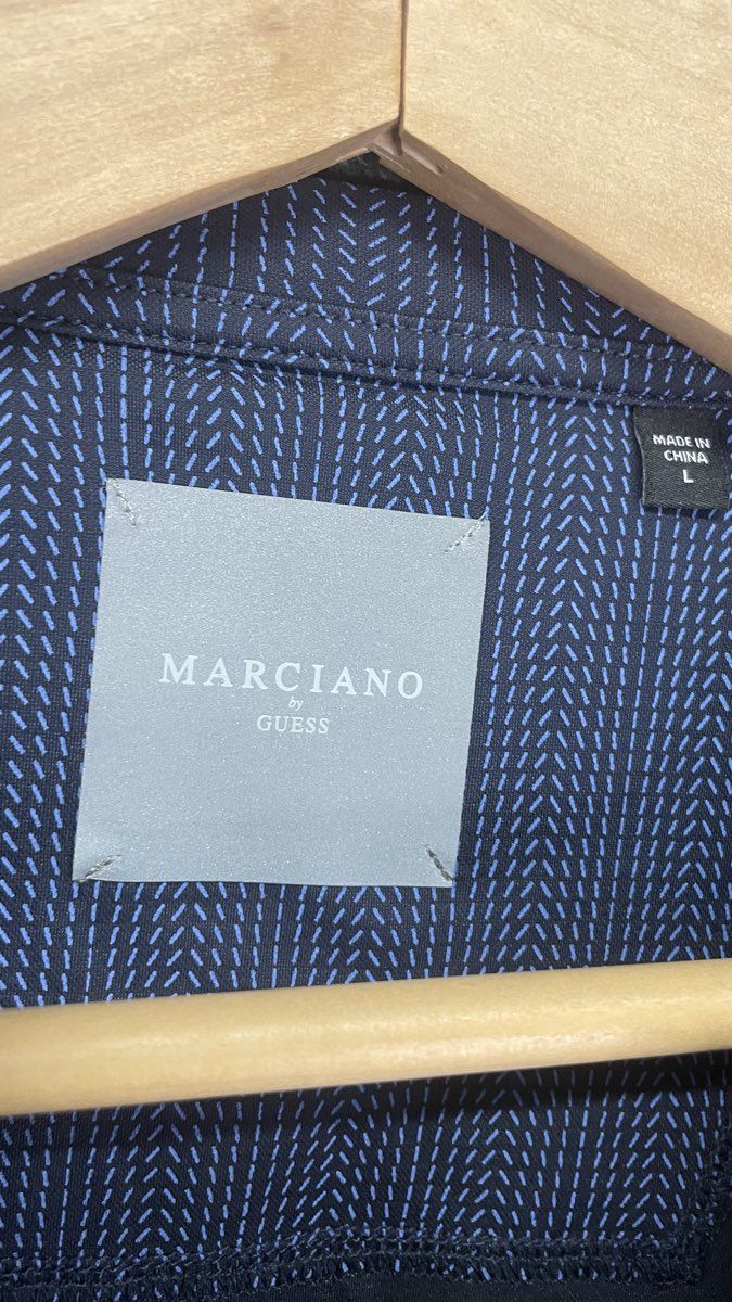 Marciano by Guess Men's Navy Patterned Formal Performance T-Shirt Sz L NWT
