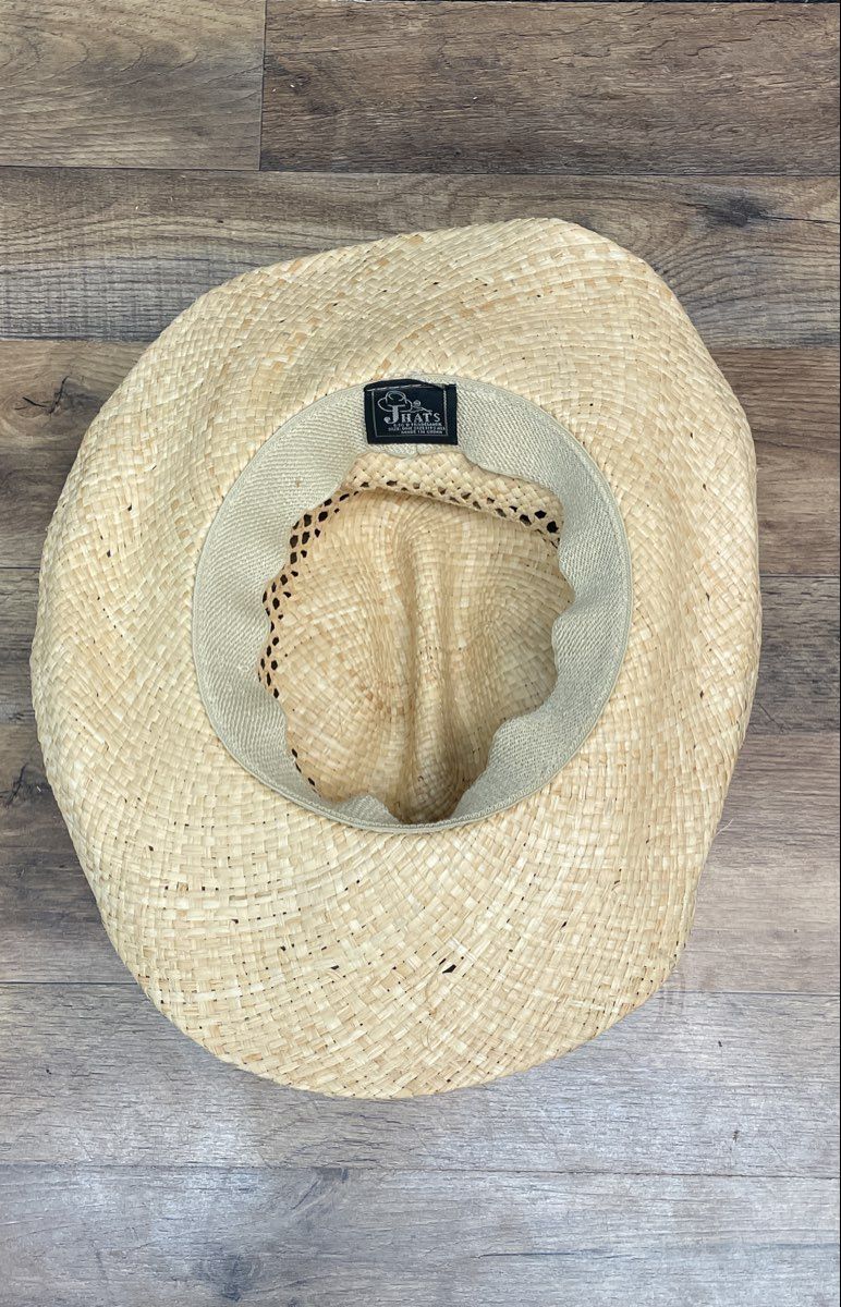 J Hats Unisex Straw Cowboy Hat Natural Tan Ventilated Braided Band OSFM