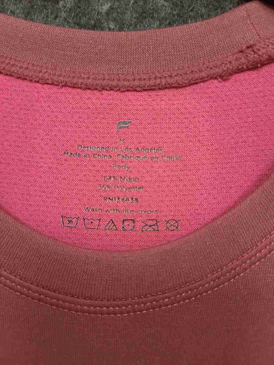 Fabletics Men's Mauve Pink Raglan Short Sleeve Training Athletic Shirt Size M