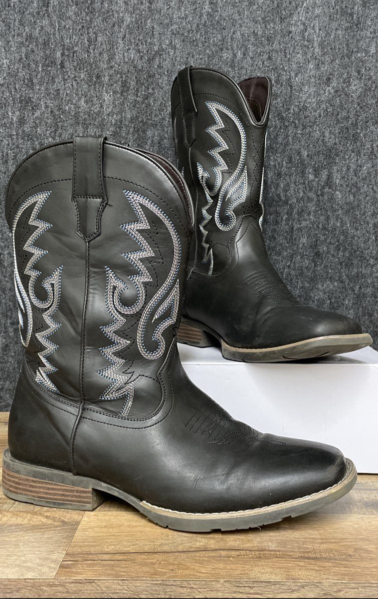 IUV CB515-FB Frosted Black Western Cowboy Boots Size 9