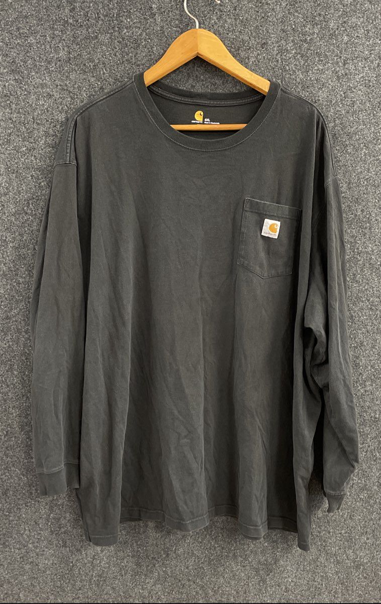 Carhartt Men's Black Long Sleeve Pocket T-Shirt Original Fit Cotton Sz 5XL
