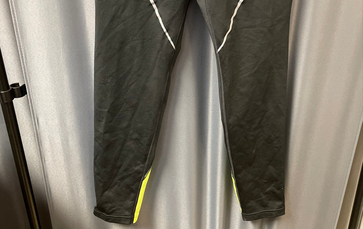 Brooks Men's Black Neon Green Reflective Running Pants Tights Sz L