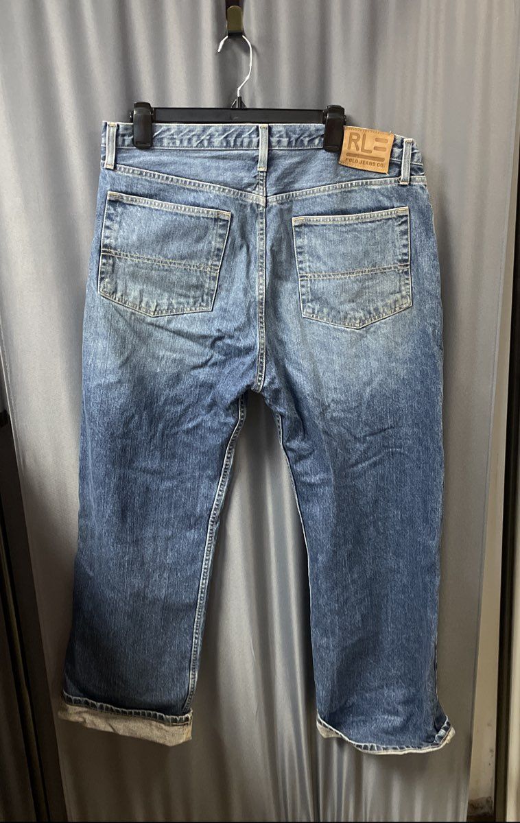 Vintage Y2K Polo Jeans Co Men's Blue Woodrow Straight Leg Denim Jeans Sz 36x30