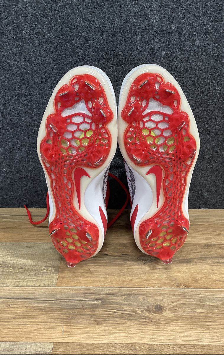 Nike Force Zoom Trout 4 Red White Metal Spikes Baseball Cleats Men's Size 13 DS