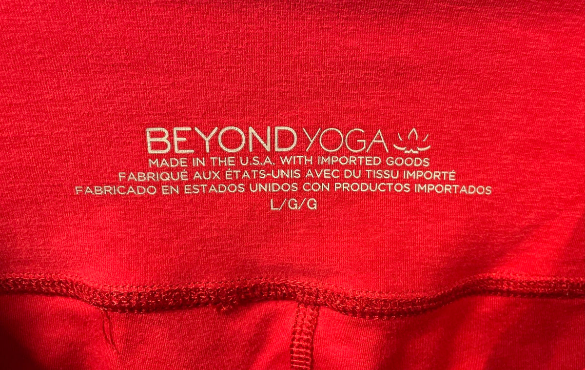 Beyond Yoga Women's Red High Waisted Crossover Waist Leggings Size L